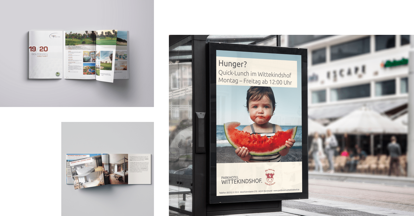 Professionelles Design und Grafik in integrierter Marketingkampagne mit Werbemagazin und Out of Home Werbung